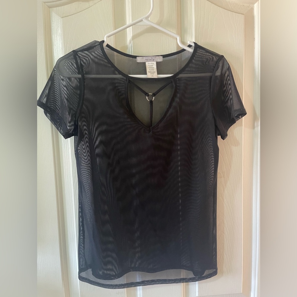 Black transparent shirt